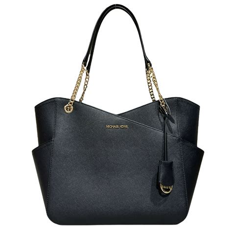 michael kors jet set travel large top zip tote black|jet set travel large saffiano.